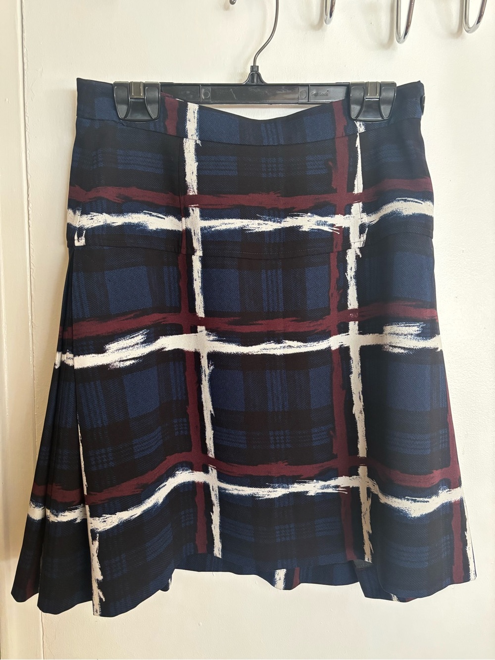Marc Jacobs Navy and White Abstract Midi Skirt